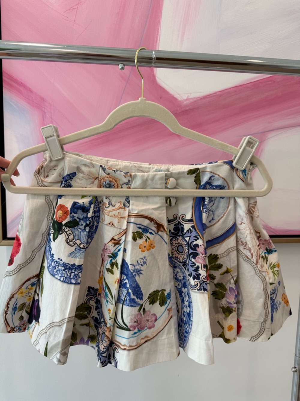 Maeve White Floral Printed Mini Skirt, size 2